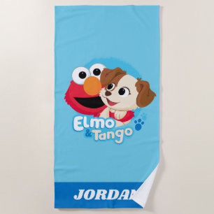 Sesamstraat   Elmo & Tango Badge Strandlaken