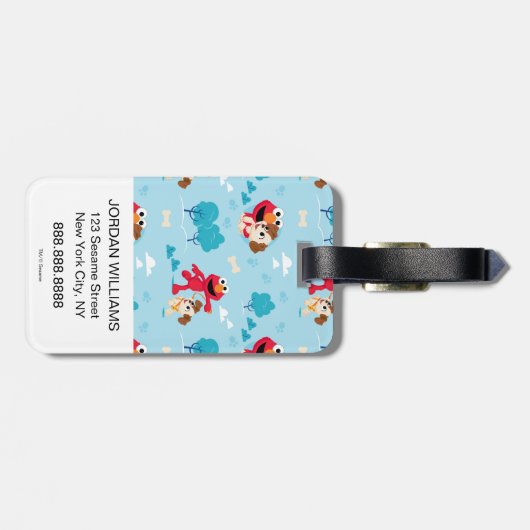 Sesamstraat | Elmo & Tango Pattern Bagagelabel (Achterkant horizontaal)