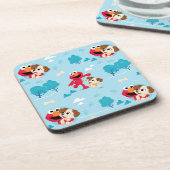 Sesamstraat | Elmo & Tango Pattern Bier Onderzetter (Linkerzijde)