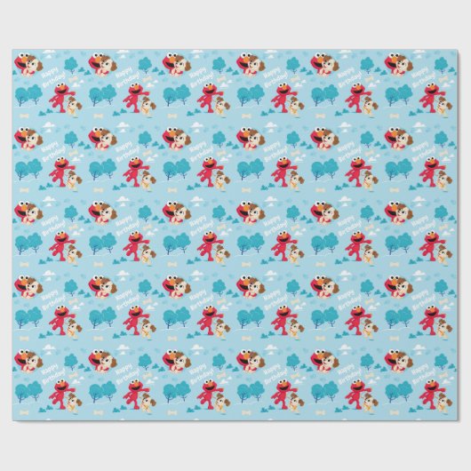 Sesamstraat | Elmo & Tango Pattern Cadeaupapier (Vlak)