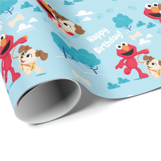 Sesamstraat | Elmo & Tango Pattern Cadeaupapier (Rol Hoek)