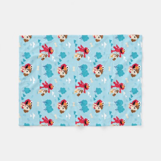 Sesamstraat | Elmo & Tango Pattern Fleece Deken (Voorkant (Horizontaal))