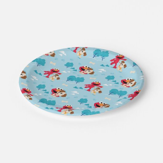 Sesamstraat | Elmo & Tango Pattern Papieren Bordje (Gekanteld)