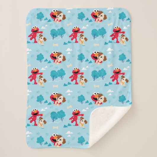 Sesamstraat | Elmo & Tango Pattern Sherpa Deken (Voorkant)