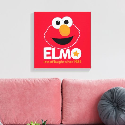 Sesamstraat | Elmo Veel Lachen Sinds 1984 Canvas Afdruk (Insitu (Woonkamer))