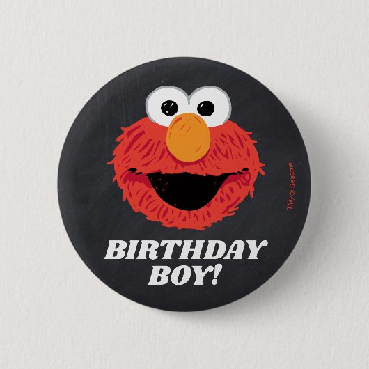 Sesamstraat | Elmo Verjaardag Chalkboard Boy Ronde Button 5,7 Cm (Voorkant)