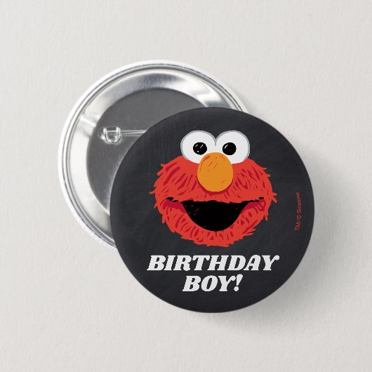 Sesamstraat | Elmo Verjaardag Chalkboard Boy Ronde Button 5,7 Cm (Voorkant /achterkant)