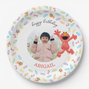 Sesamstraat Elmo   Verjaardagskrayon Papieren Bordje