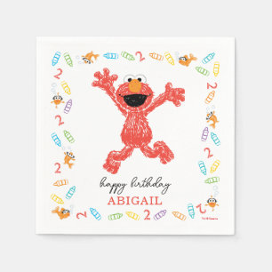 Sesamstraat Elmo   Verjaardagskrayon Servet