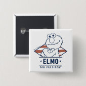 Sesamstraat |  Elmo voor President Vierkante Button 5,1 Cm (Voorkant /achterkant)
