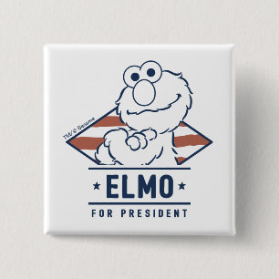 Sesamstraat Elmo voor President Vierkante Button 5,1 Cm