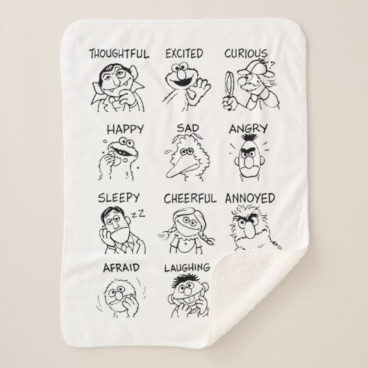 Sesamstraat | Emoties en gevoelens Sherpa Deken (Voorkant)