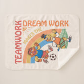Sesamstraat | Ernie & Bert Teamwork Sherpa Deken (Voorkant (horizontaal))