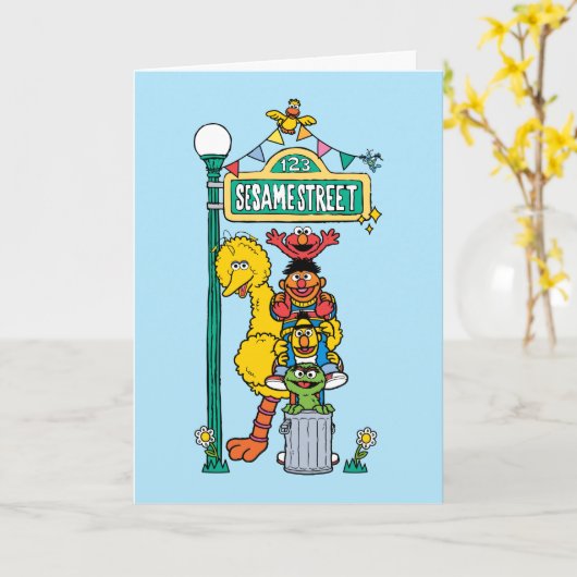 Sesamstraat | Fijne verjaardag Kaart (Gele Bloem)