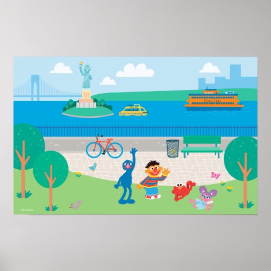 Sesamstraat | Governors Island Scene Poster (Voorkant)