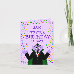 Sesamstraat graaf von Count Birthday Feestdagen Kaart