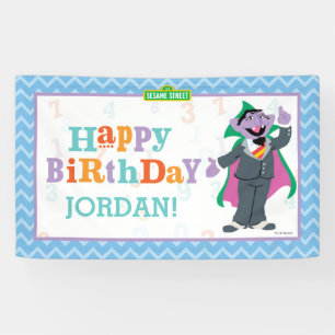Sesamstraat   graaf von Count Birthday Spandoek