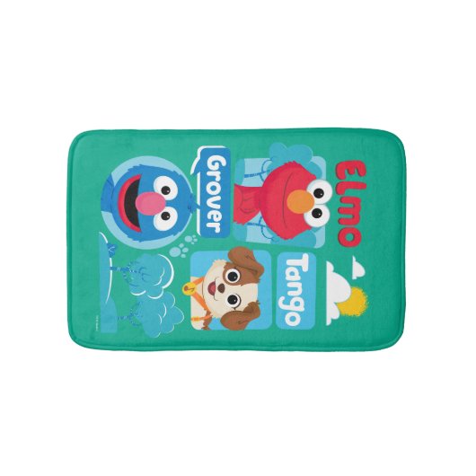 Sesamstraat | Grafisch park Elmo, Tango & Grover P Badmat (Voorkant)