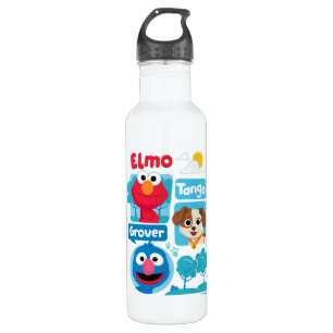 Sesamstraat   Grafisch park Elmo, Tango & Grover P Waterfles