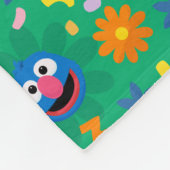 Sesamstraat groen bloemenpatroon fleece deken (Hoek)