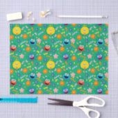 Sesamstraat groen bloemenpatroon tissuepapier (Craft)