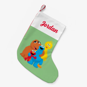 Sesamstraat Groepsknuffel Jouw namen toevoegen Kleine Kerstsok
