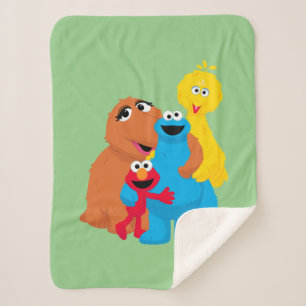 Sesamstraat   Groepsknuffel Sherpa Deken