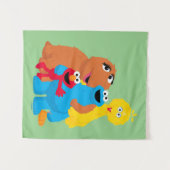Sesamstraat | Groepsknuffel Wandkleed (Voorkant (horizontaal))