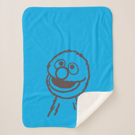 Sesamstraat | Grover Bright Sherpa Deken (Voorkant)