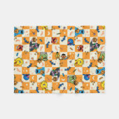 Sesamstraat Halloween geruit patroon Fleece Deken (Voorkant (Horizontaal))