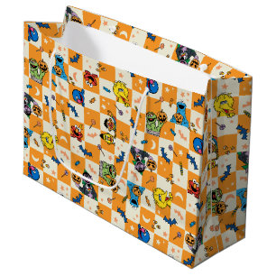Sesamstraat Halloween geruit patroon Groot Cadeauzakje