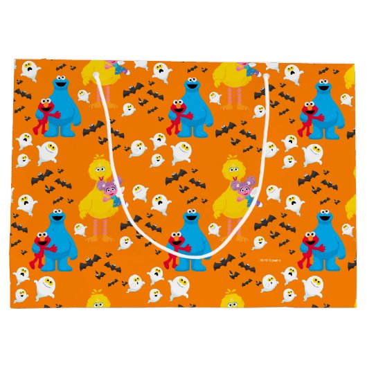 Sesamstraat Halloween vleermuizen en geesten patro Groot Cadeauzakje (Achterkant)