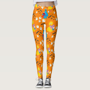 Sesamstraat Halloween vleermuizen en geesten patro Leggings