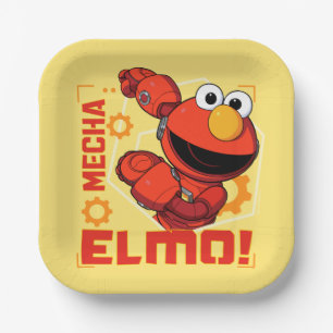 Sesamstraat   Het ontwerp van Mecha Builders Elmo Papieren Bordje