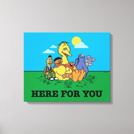 Sesamstraat | Hier voor jou Canvas Afdruk (Voorkant)