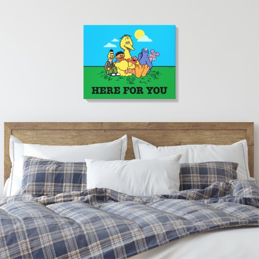 Sesamstraat | Hier voor jou Canvas Afdruk (Insitu (Slaapkamer))