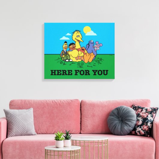 Sesamstraat | Hier voor jou Canvas Afdruk (Insitu (Woonkamer))