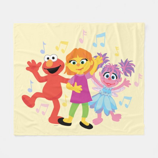 Sesamstraat | Julia, Elmo en Abby Dancing Fleece Deken (Voorkant (Horizontaal))