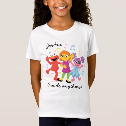 Sesamstraat | Julia, Elmo en Abby Dancing T-shirt (Voorkant)