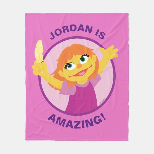 Sesamstraat | Julia Holding Feather Fleece Deken (Voorkant)