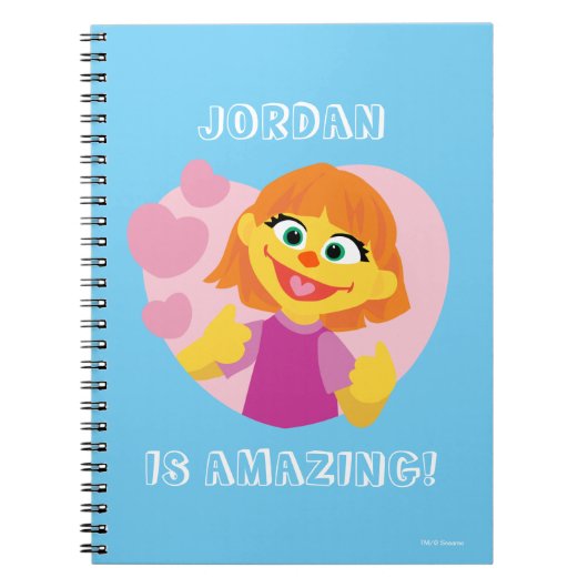 Sesamstraat | Julia Pink Heart Notitieboek (Voorkant)