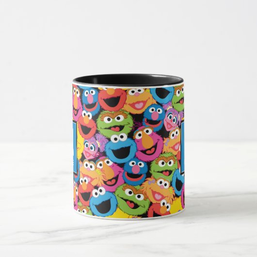 Sesamstraat Karakter Gezichten Naam & Monogram Mok (Midden)