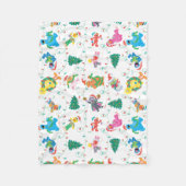 Sesamstraat kerstboompatroon fleece deken (Voorkant)