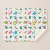 Sesamstraat kerstboompatroon sherpa deken (Voorkant (horizontaal))