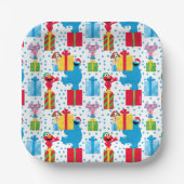 Sesamstraat kerstcadeautjes patroon papieren bordje (Voorkant)