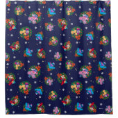 Sesamstraat Kerstmis - Grote Patroon Douchegordijn (Voorkant)