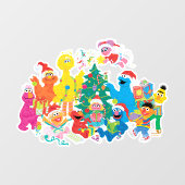 Sesamstraat | Kerstmis met de Hele Gang Raamsticker (Vel)