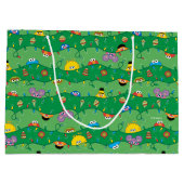 Sesamstraat kerstverlichting patroon groot cadeauzakje (Achterkant)