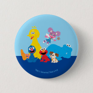 Sesamstraat Kleurrijke Sesamstraat Vrienden Ronde Button 5,7 Cm