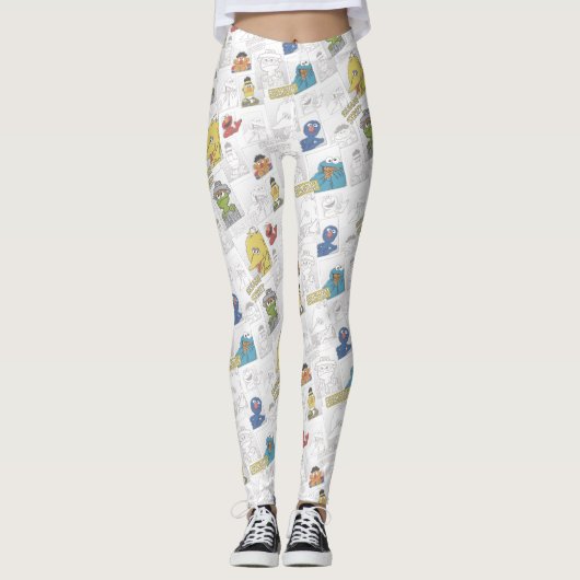 Sesamstraat | komisch patroon leggings (Voorkant)